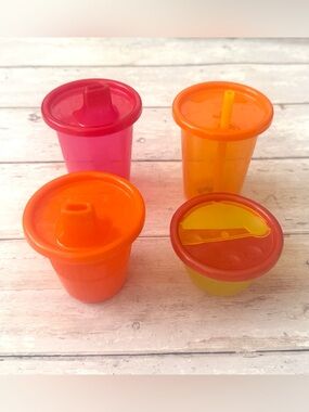 Kids Sippy Cups & Snack Dishes Straw Lid Children’s Toddler 9pc Set